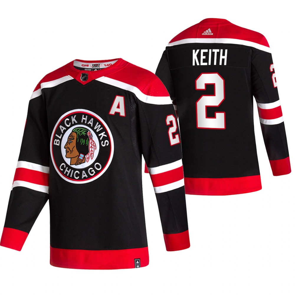 2021 Adidias Chicago Blackhawks #2 Duncan Keith Black Men Reverse Retro Alternate NHL Jersey->chicago blackhawks->NHL Jersey